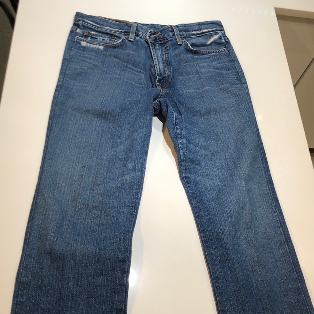 Lucky Jeans Size 8 Trucker straight leg distressed